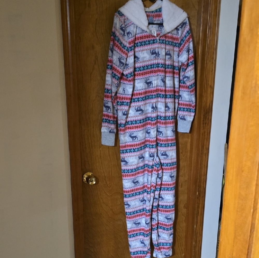 Cozy Reindeer Print Women's Pajama Onesie